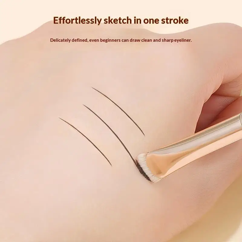 2Pcs Curved Eyeliner Makeup Brushes Eye Makeup Smudge Tools Precision Soft Eyeshadow Brush Thin Small Eye Cosmetic Tools