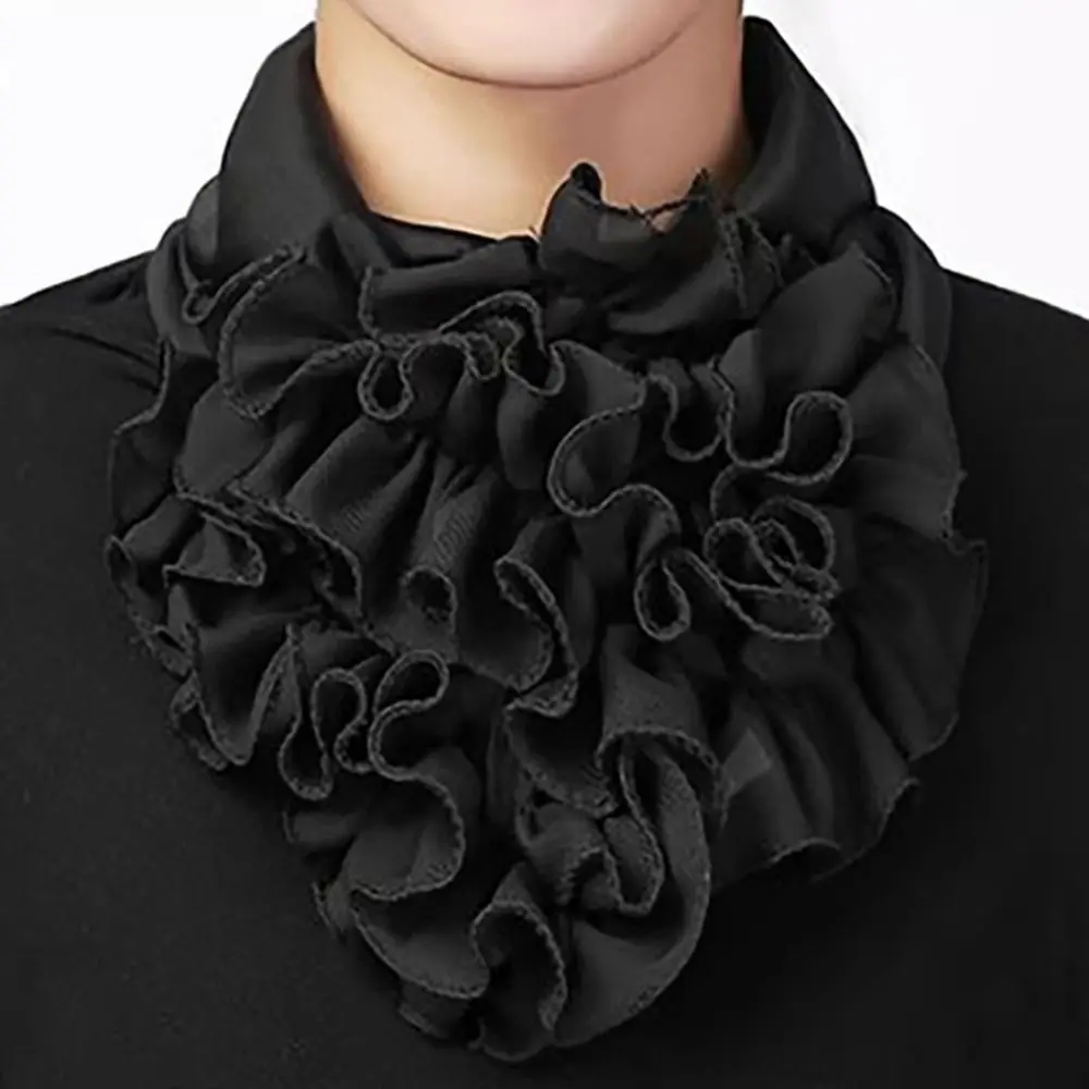 Col de cou décontracté de couleur unie, taille libre, col à volants détachables, foulard pour femmes