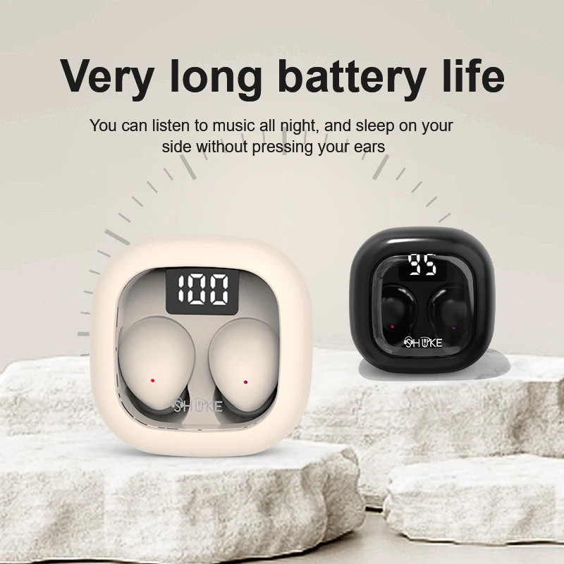 SHUKE SK19 Mini Invisible Headphones Bluetooth 5.3 Wireless In-Ear Earphones HIFI Music Headset With Mic Noise Reduction Earbuds image 3