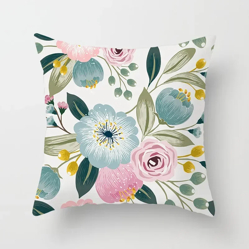 Old -style watercolor flower, bird, flower pattern decorative bedroom bed living room study office sofa seat pillow sleeve