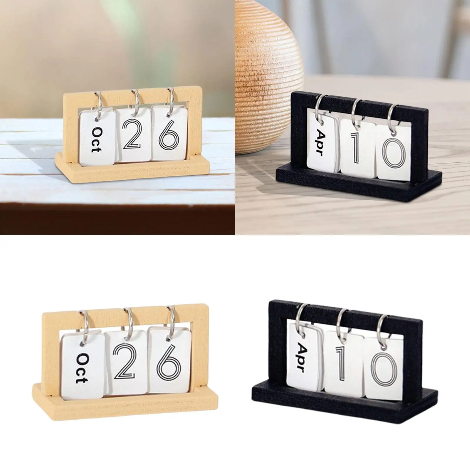 

1/12 Dollhouse Miniature Calendar Wooden Desk Model Micro Landscape Decoration for Mini Furniture Setup