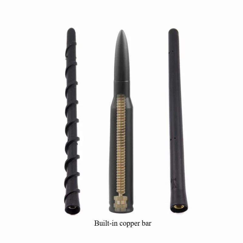 

14/18CM car metal thread bullet antenna car AM/FM signal hose antenna thread 5G dual-frequency radio.