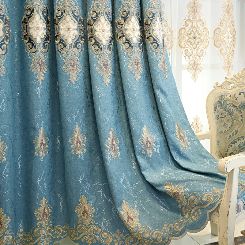 

New European Style Elegant Living Room Jacquard Embroidery Curtains Curtains for Living Dining Room Bedroom