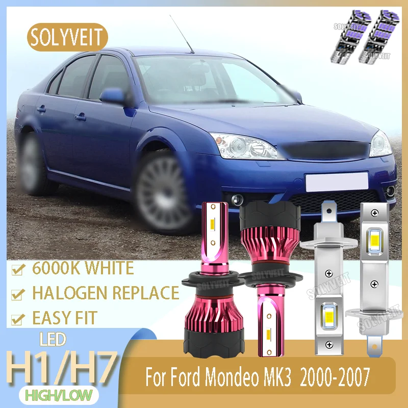 

Newly Upgrade Halogen Replace LED H1 High H7/477/499 Low Beam Bulb For Ford Mondeo MK3 2000 2001 2002 2003 2004 2005 2006 2007