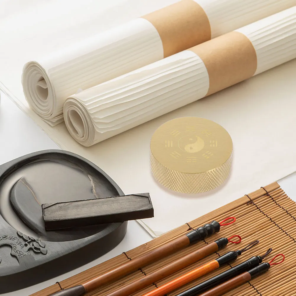 

Paperweight Chinese Calligraphy Small Craft Paperweights for Desk Copper Practicing