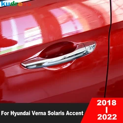 For Hyundai Verna Solaris Accent 2018 2019 2020 2021 2022 5th GE Chrome Car Side Door Handle Cover Trim Exterior Accessories