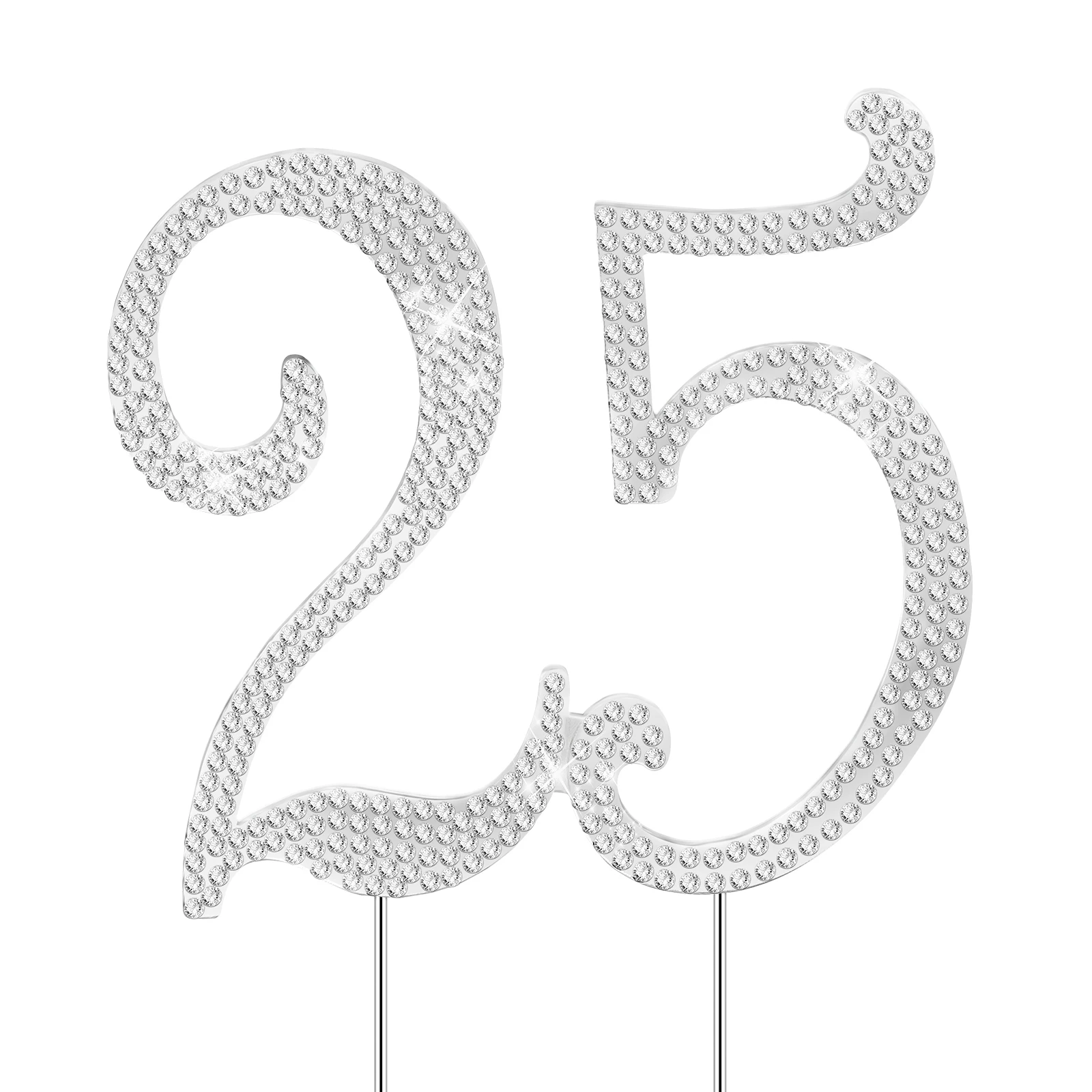 

Birthday Cake Topper Rhinestone Number 25 Decoration Party Anniversary Shiny Bling Cake Decorations For Birthday