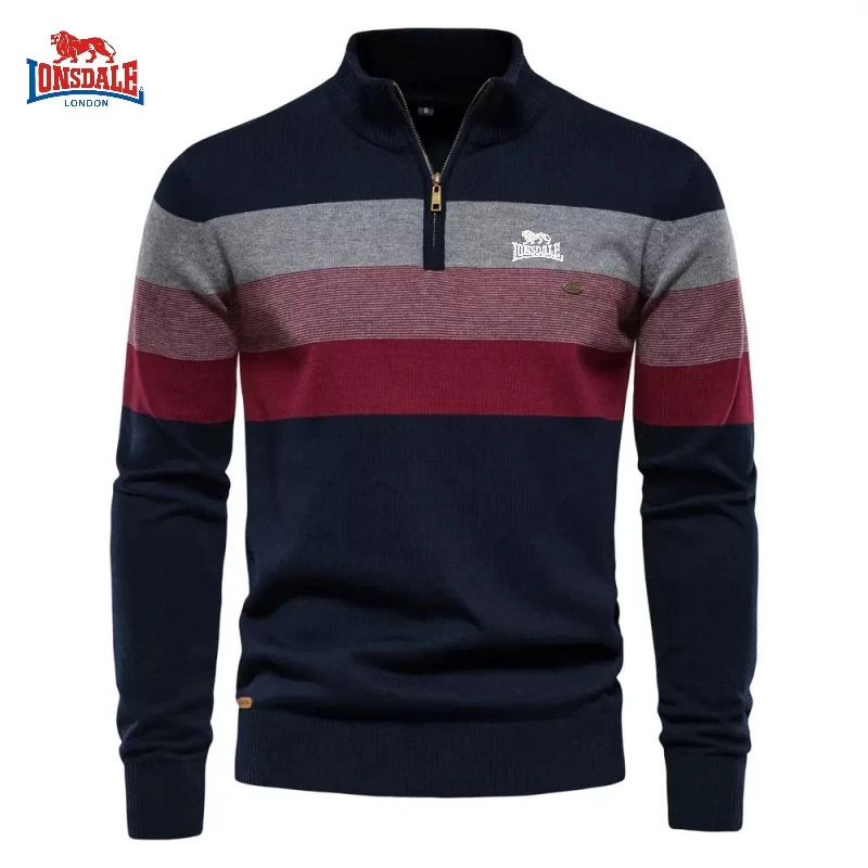 

LONSDALE осень/зима мужской высококачественный вязаный полосатый свитер рубашка поло новый модный модный повседневный универсальный топ