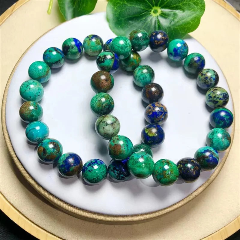 Natural Chrysocolla Bracelet Women Fashion Round Stone Elegant Healing Strand Bangles Wristband Gift 1PCS 7/8/10MM