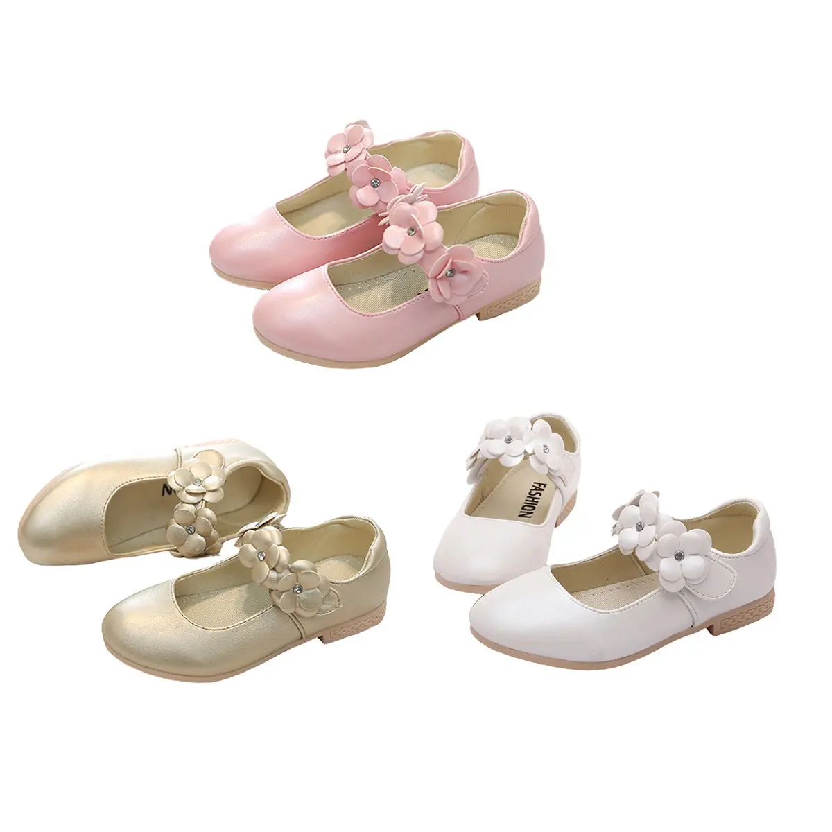 

1Pair Children Princess Shoes Flower Design White Size 29 Eu28.5 .5 Uk11 Breathable Kids Sole Shoes Casual Outdoor Walking