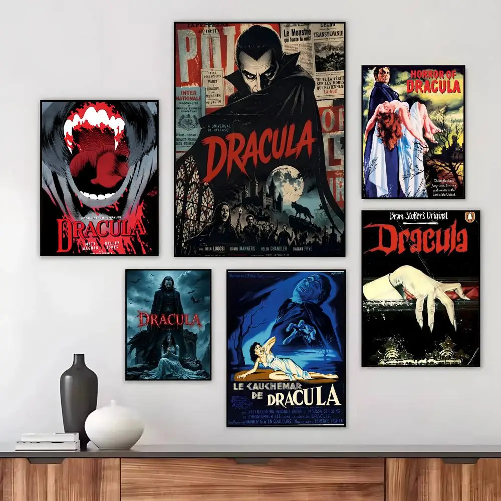 gothic horror D-Dracula Poster Wall Art Printed Decor Sticker Stylish Home Gift for Living Room Bedroom Corridor Cafe