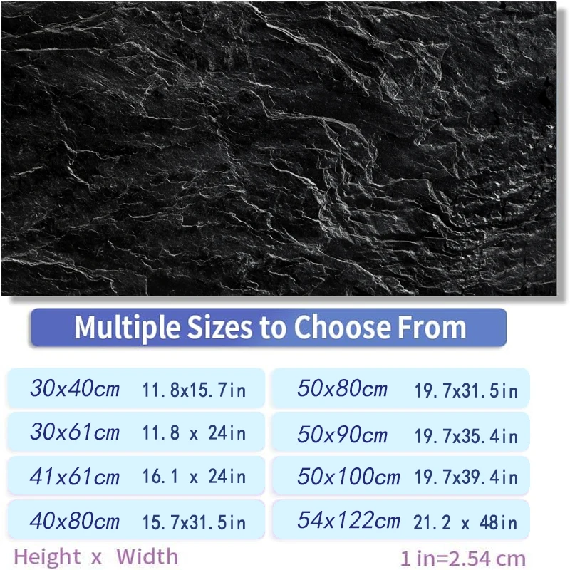 3D Effect Black Rock Aquarium Background Poster HD Rock Stone Self Adhesive Fish Tank Background