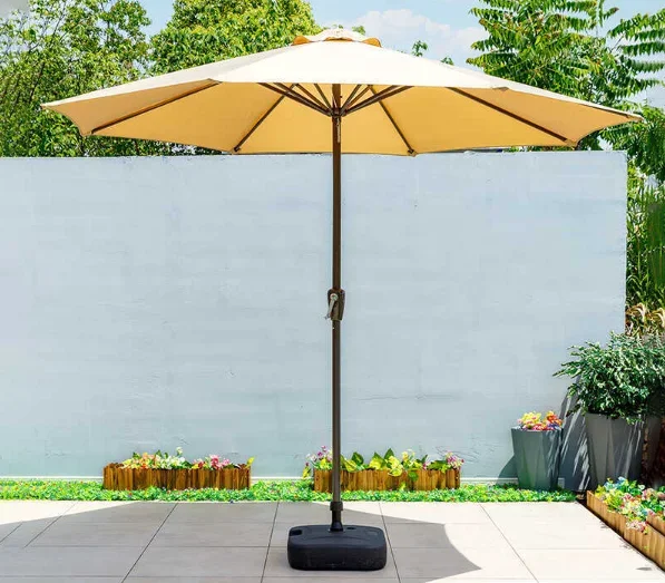 

Outdoor Anti-UV Waterproof Parasol Beach Cover Stainless Steel and Fiberglass Patio Umbrella with Steel Frame for Garden Use