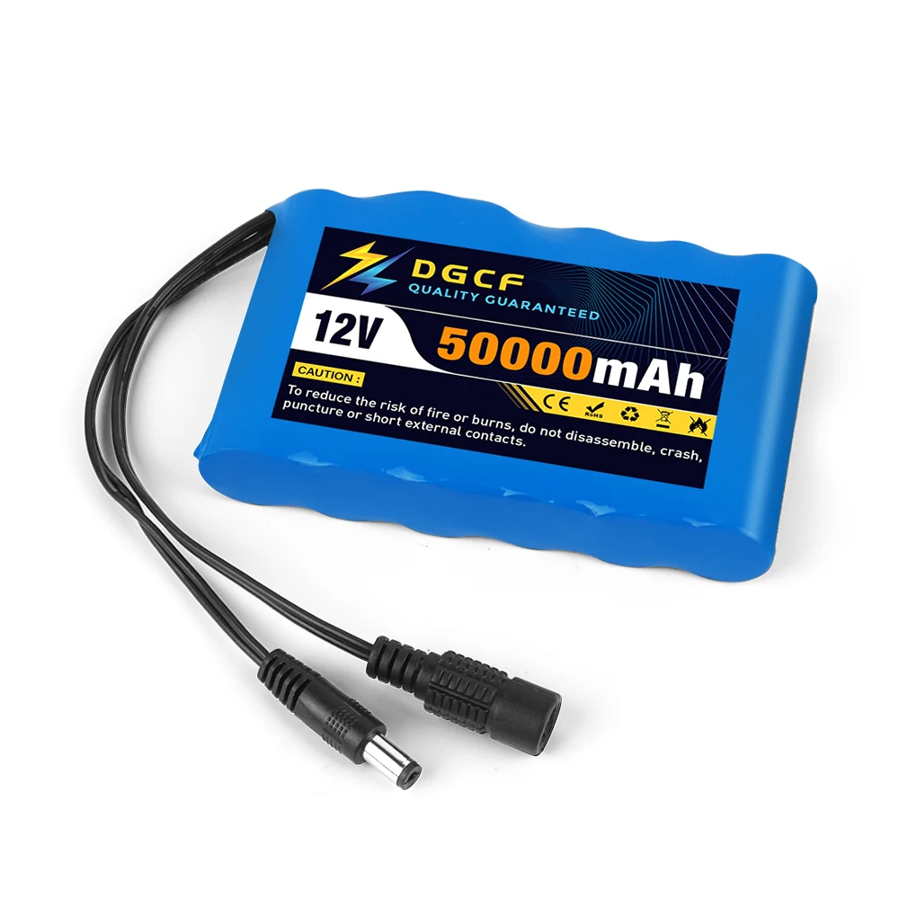 18650 3 s2p 12V 50000mah batteria originale agli ioni di litio DC 12.6V 50Ah CCTV ricaricabile, batteria di ricambio per Monitor della fotocamera +