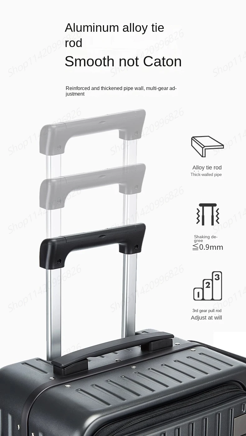 Handgepäck-Koffer mit Vorderöffnung, multifunktionaler Trolley-Koffer, 20-Zoll-Reisekabine, Passwortschloss, Gepäckkoffer, Reisetaschen – Detail 15