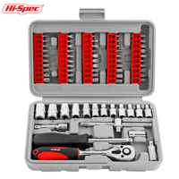 Hi-Spec 68pc 1/4  Socket Bit Set Metric Short Socket Crv Hex Torx Splined Bit Socket Set Hex Socket Repair Tool Kit M5-M8