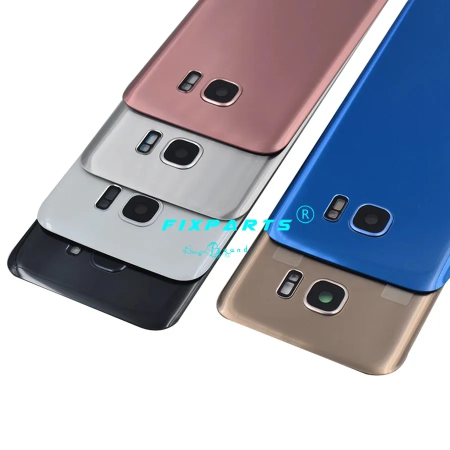 New For SAMSUNG Galaxy S7 G930F S7 EDGE G935F Back Glass Battery Cover S7/S7 Edge Rear Door Housing Case With Camera Lens