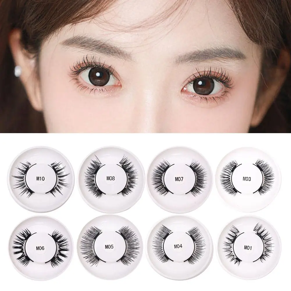 1Pair Reusable Magnetic Lashes No Glue Needed 3D Magnetic Make with Eyelash up False Kit Lash Eyelashes Clip Tweezers Magne O8H0