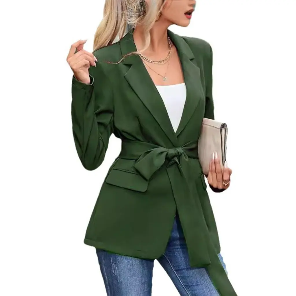 Autumn New Women's Professional Jacket Casual Cardigan Lace Detail in Stock for