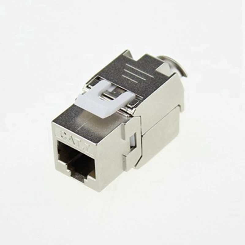 5Pcs Network RJ45 Cat7 Keystone Jack Module 360 Degree Full Shielded RJ45 Socket To LSA Tool-Free Termination