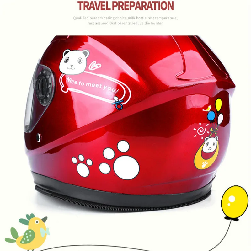 50 To 54 Cm Motorcycle Scooter Cute Personality Kid Child Helmet 6-10 Years Children Red Yellow Blue Safty Moto Bicycle Helmets