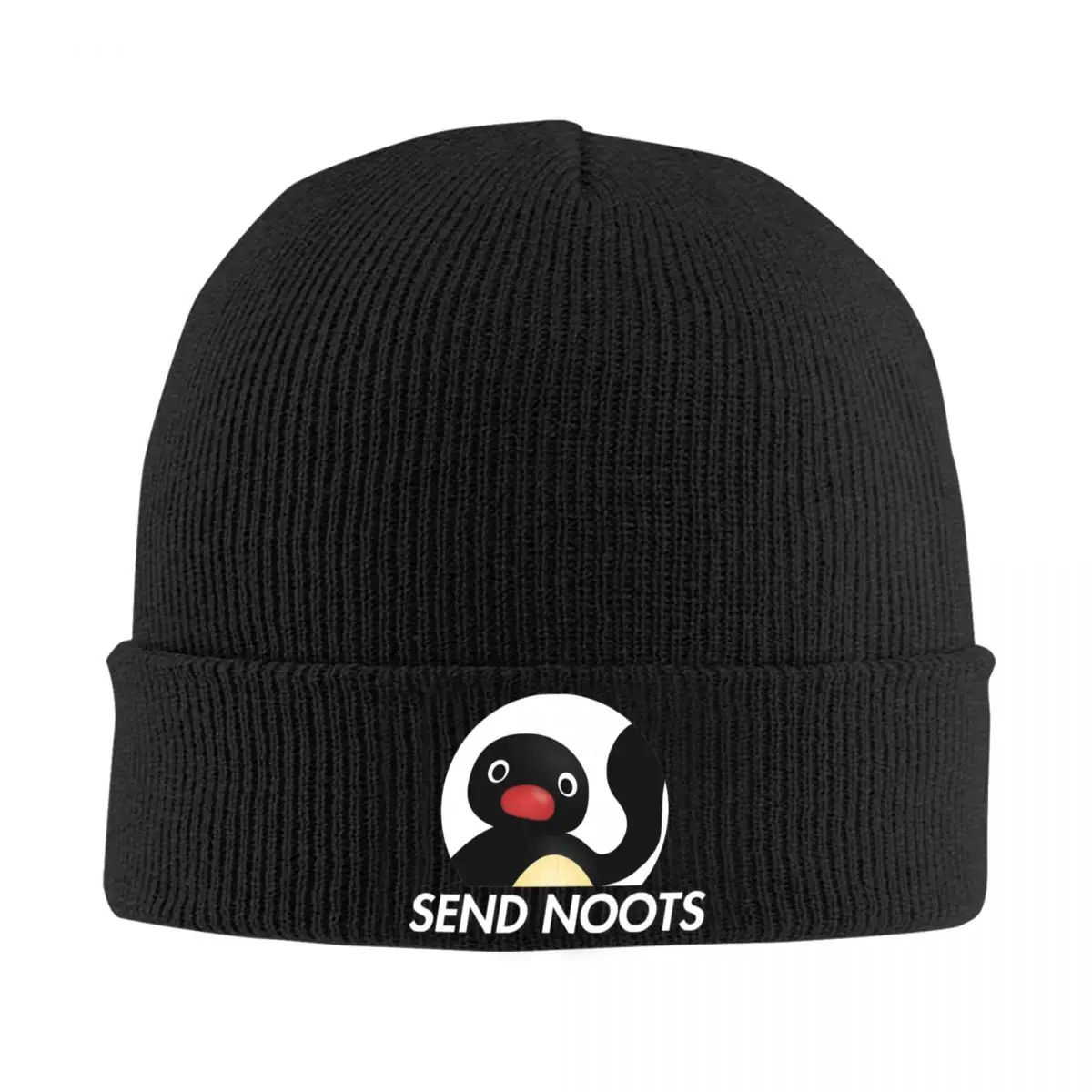 Send Noots Knitted Caps Women's Men's Beanie Winter Hat Funny Pingu Meme Warm Caps