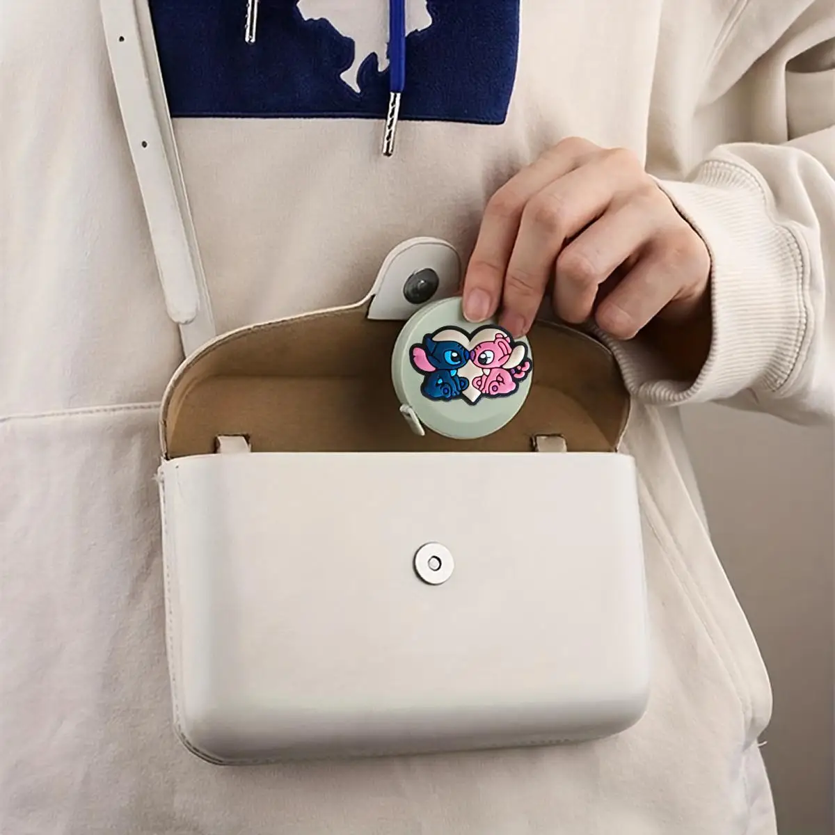 ディズニー北欧スタイルステッチ自動格納式ソフト定規かわいいミニ小型ソフト定規家庭用ポータブルテープ定規テープ定規