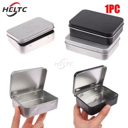 Black/Silver Frosted Household Iron Storage Box Metal Box Tin Plated Container Empty Hinged Lid Small Empty Storage Box