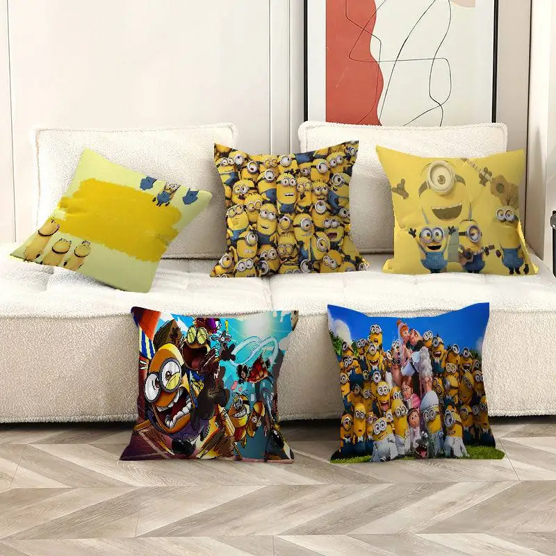 Cartoon Movie M-Minions Cushion Cover Polyester Sofa Cushions Decorative Throw Pillows Home Decoration Pillowcover