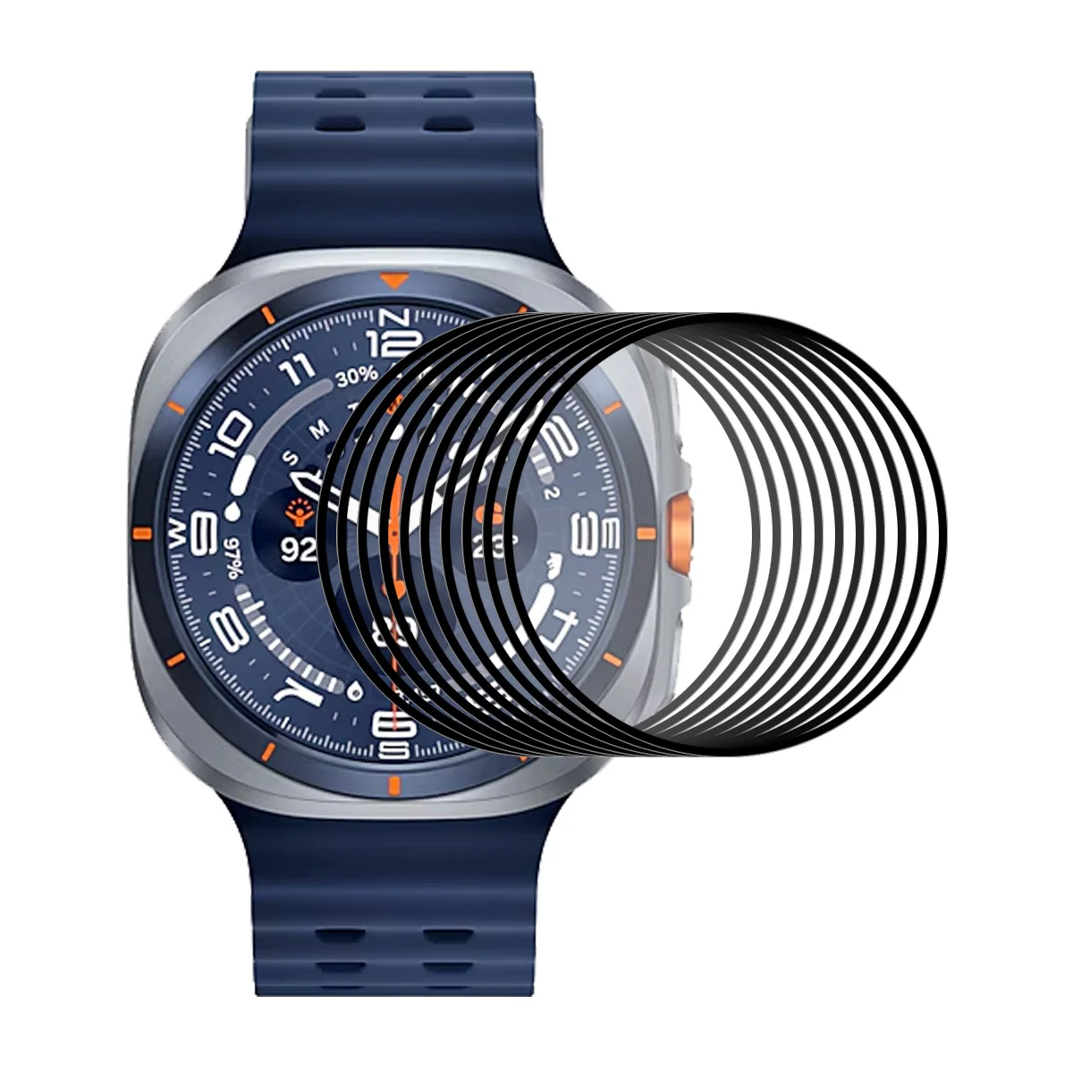 

Для Samsung Galaxy Watch Ultra 2/Galaxy Watch Ultra 47 мм 10 шт. Защитная пленка для экрана 3D изогнутый ПК + PMMA Ultra Clear Film - Transpa