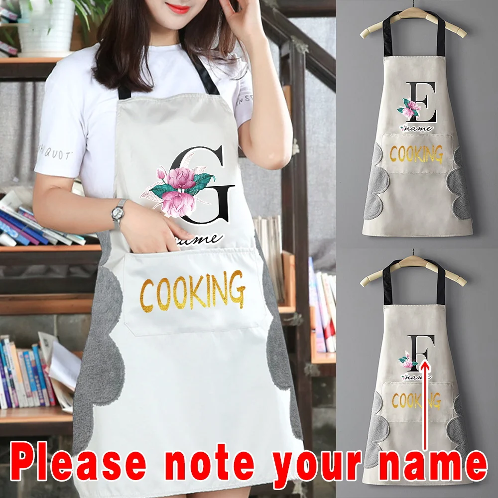 

New Custom Name Kitchen Aprons for Woman Men Waterproof Anti-Oil Chef Work Apron for Grill Cafes Beauty Nails Studios Uniform
