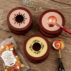 3D Snowflake Retro Wax Seal Melting Furnace Solid Wood Oven Furnace Wax Pot Beads Stick Heater Warmer Decorative Craft for Stamp