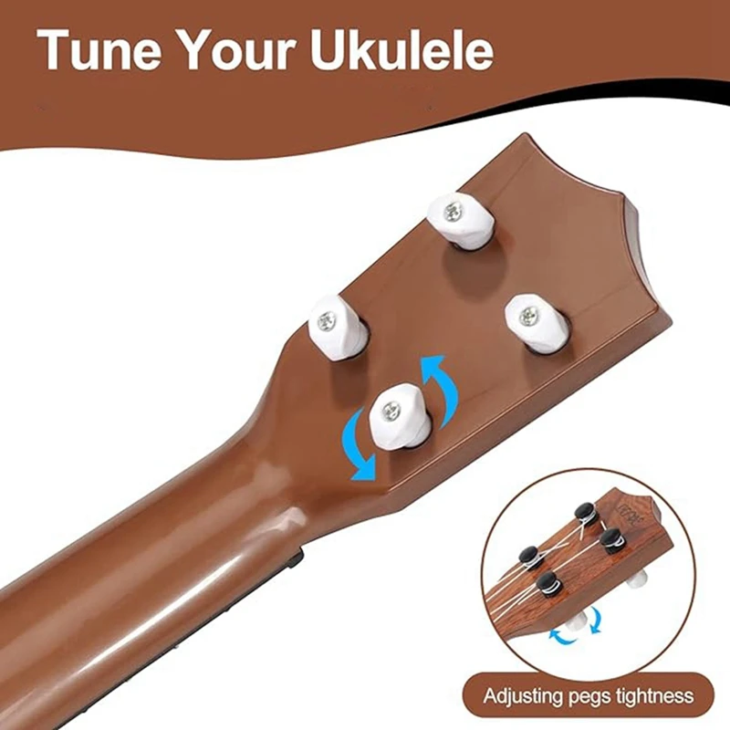 HOT-17In Enfants Ukulele JE4 Cordes Mini JEChildren Instruments De Musique Jouets Avec Médiators Pour Tout-petits Enfants Garçons Bol