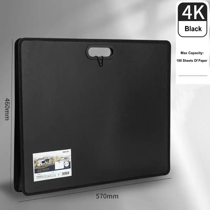Portable Document Storage Bag A3 File Case Plastic Drawing