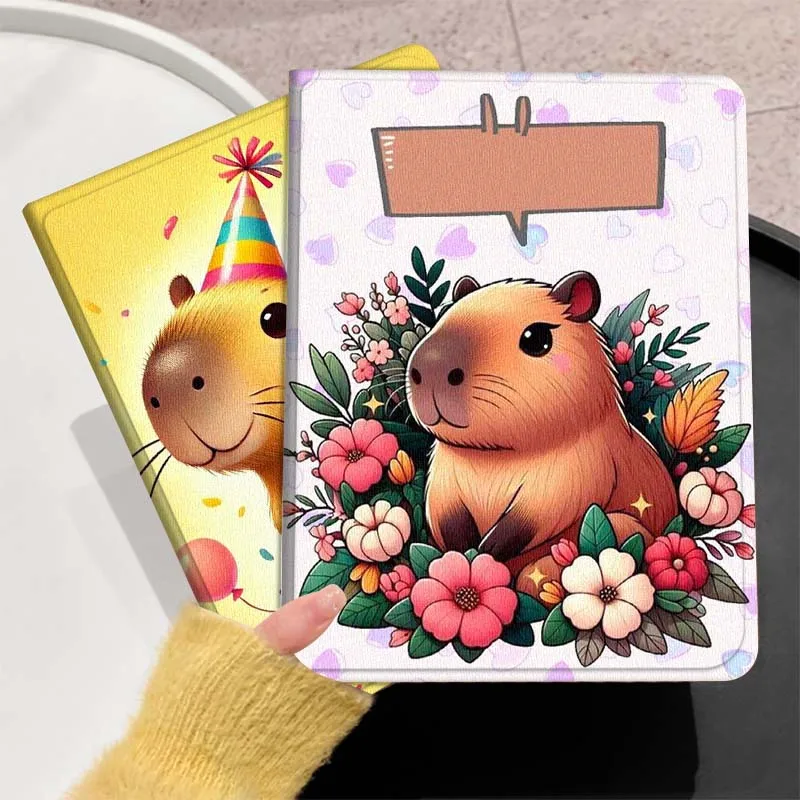 

Cute Capybara Flower Frame For Huawei MediaPad T5 T10s M6 M5Lite SE Honor Tab 5 6 7 V7 V8 X8a X9a Pro Soft Tablet Case Gift