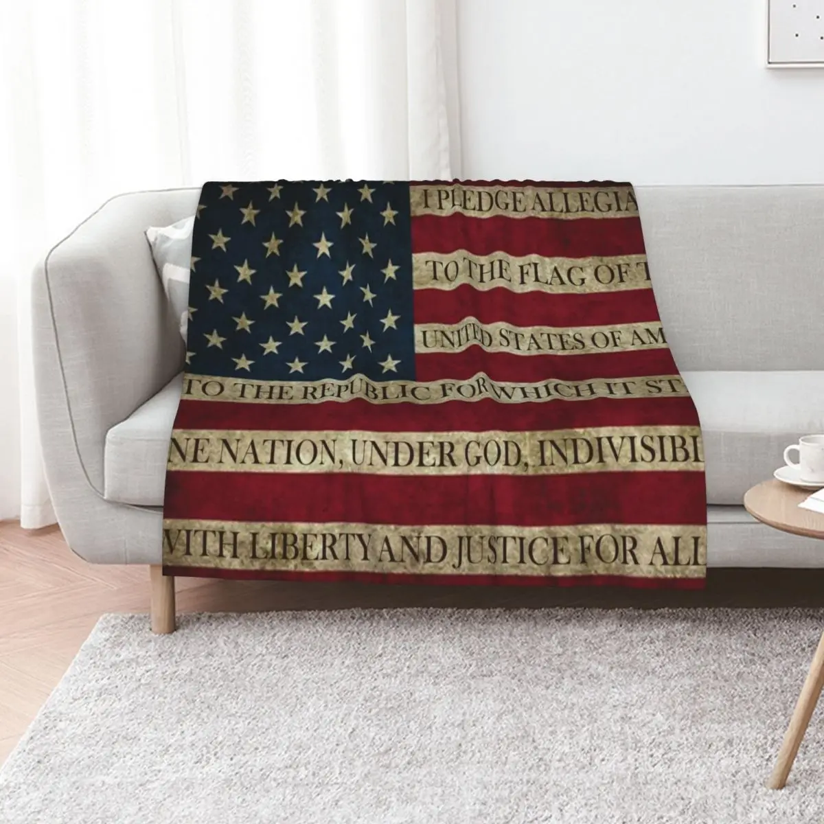 

AMERICAN FLAG PLEDGE OF ALLEGIANCE Throw Blanket For Sofa Thin Beach Luxury Throw Thins Blankets