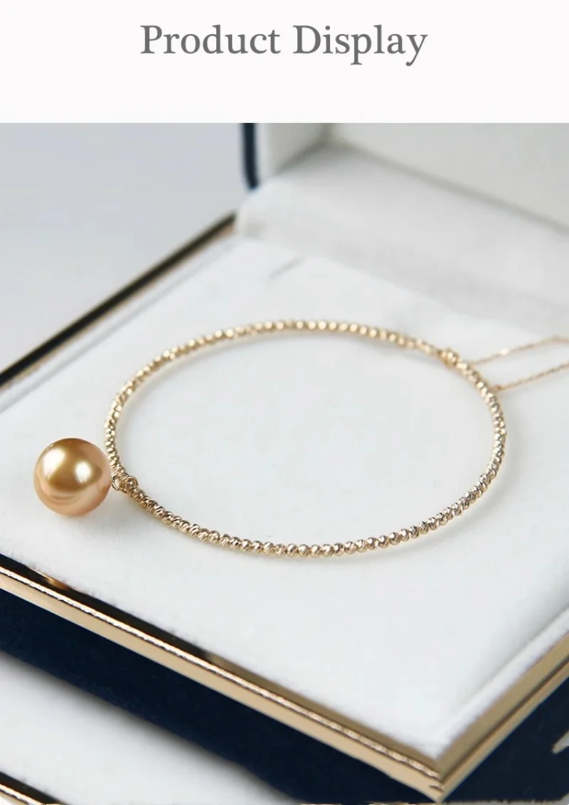 

Pure 18K Gold Natural South Sea Gold Pearl Bracelet AU750 Women's Boutique Banquet Anniversary Jewelry Gift SC1010