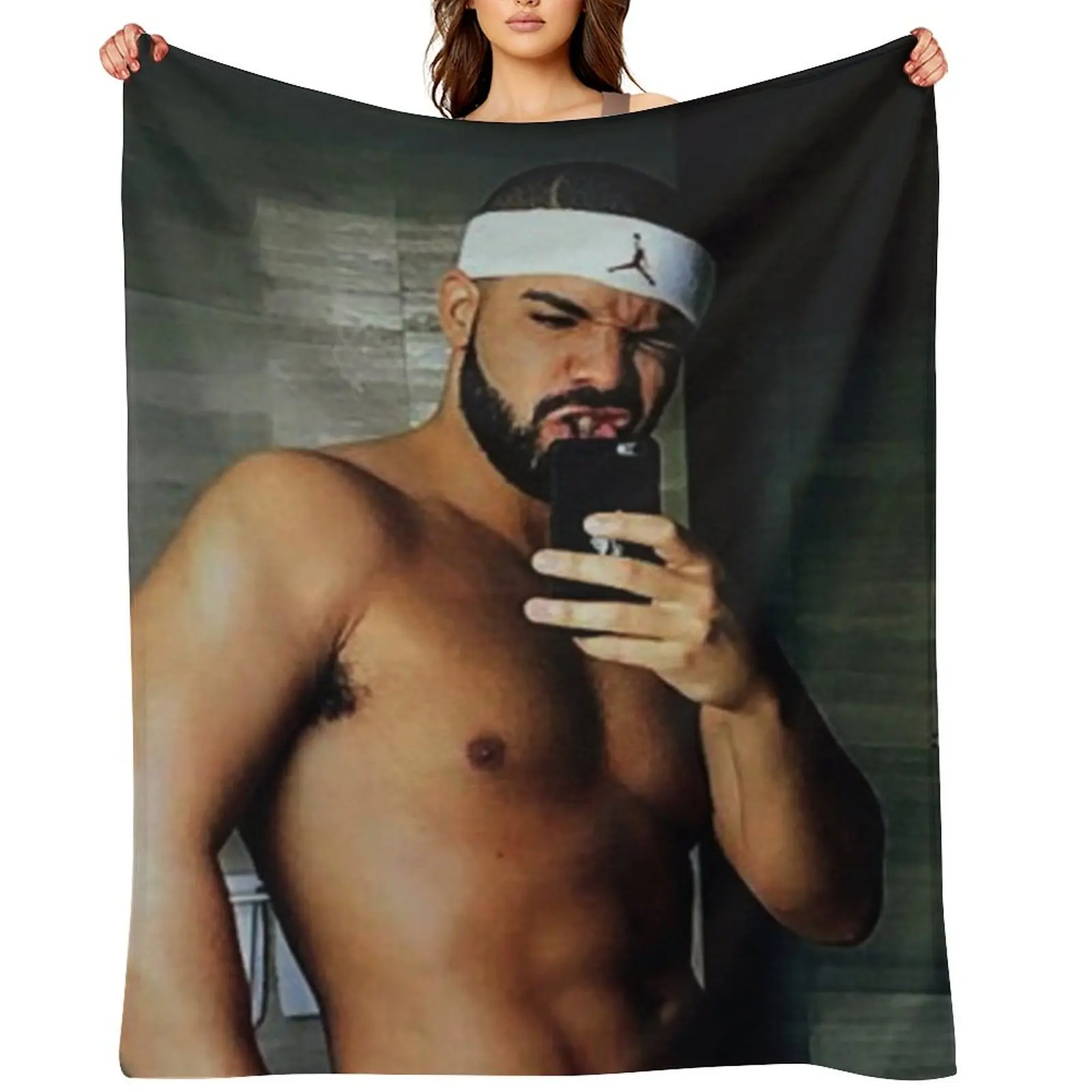 

Drake Shirtless Throw Blanket Summer Hair valentine gift ideas Sofas Blankets