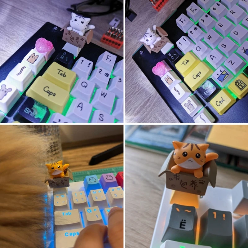 PBT Custom Cartoon Anime for CAT Bottom Backlit Keycap R4 Height Gifts for Child