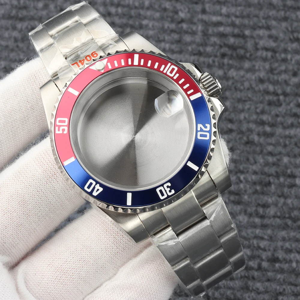 

40mm Men's Case Brushed Oyster Strap For Submariner nh34 nh35 nh36 nh38 Movement 28.5mm Dial Sapphire Waterproof Watch Case