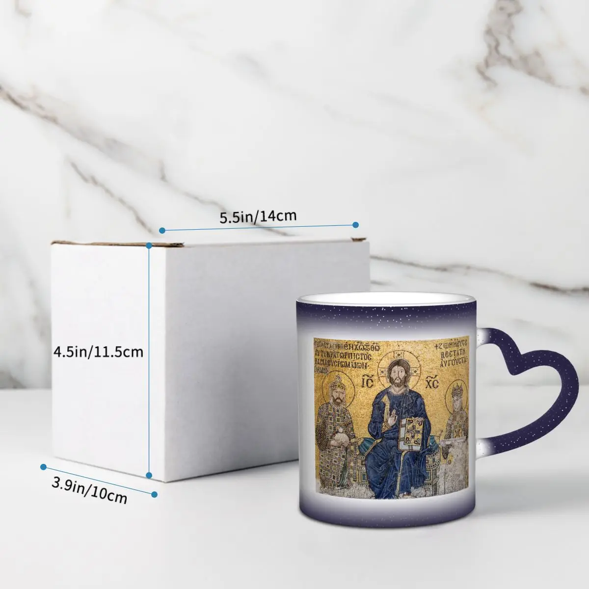 يسوع المسيح بانتوكراتو فسيفساء في هاجيا صوفيا، اسطنبول القدح أكواب القهوة السيراميك أكواب الشاي كوب حليب درينكوير هدايا للأصدقاء #4