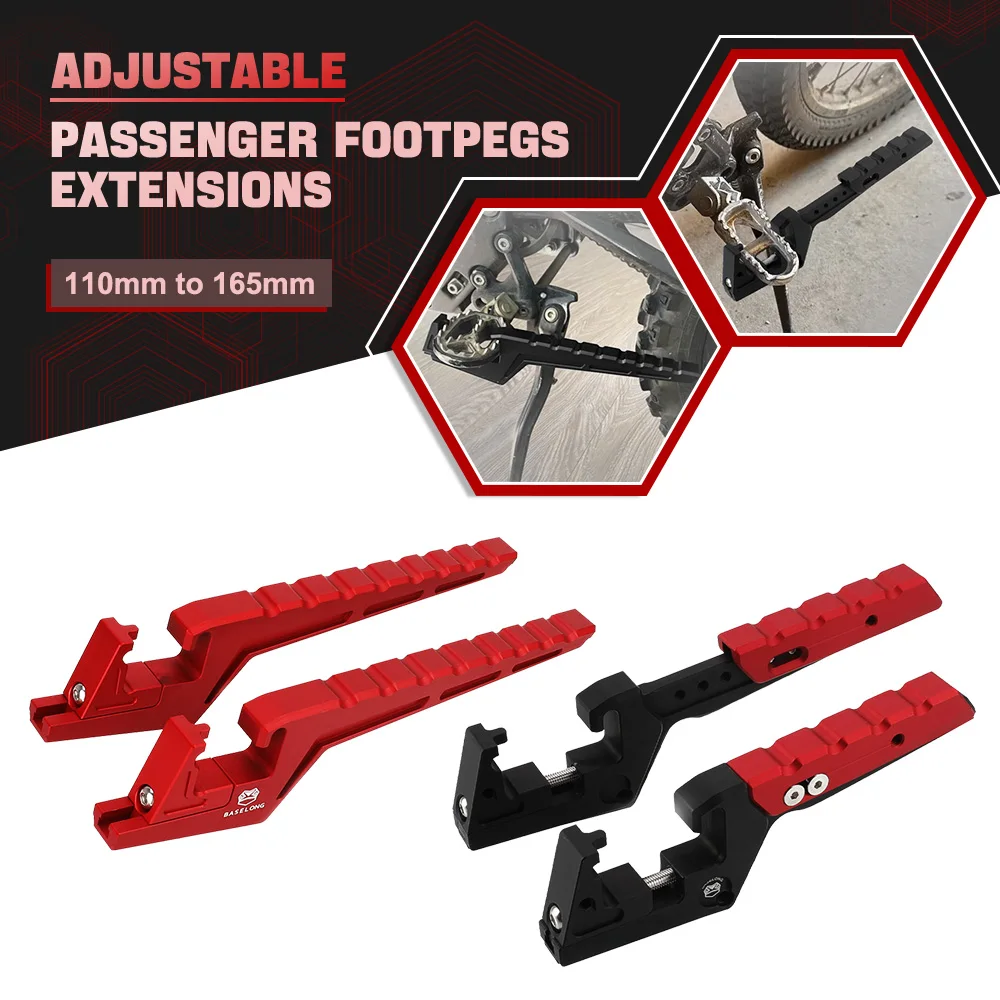 Adjustable Passenger FootPegs Extensions For HONDA CR125 CR250 CRF 250 X 300 L 450 150 R CRF250L CRF300L CRF1000L CRF1100L CRF80