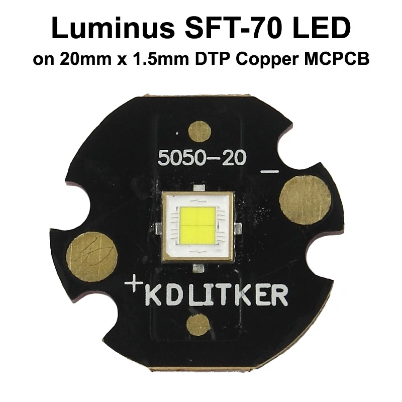 ルミナスSFT-70白6500 18kロングスローsmd 5050 led kdlitker dtp銅mcpcb懐中電灯diy