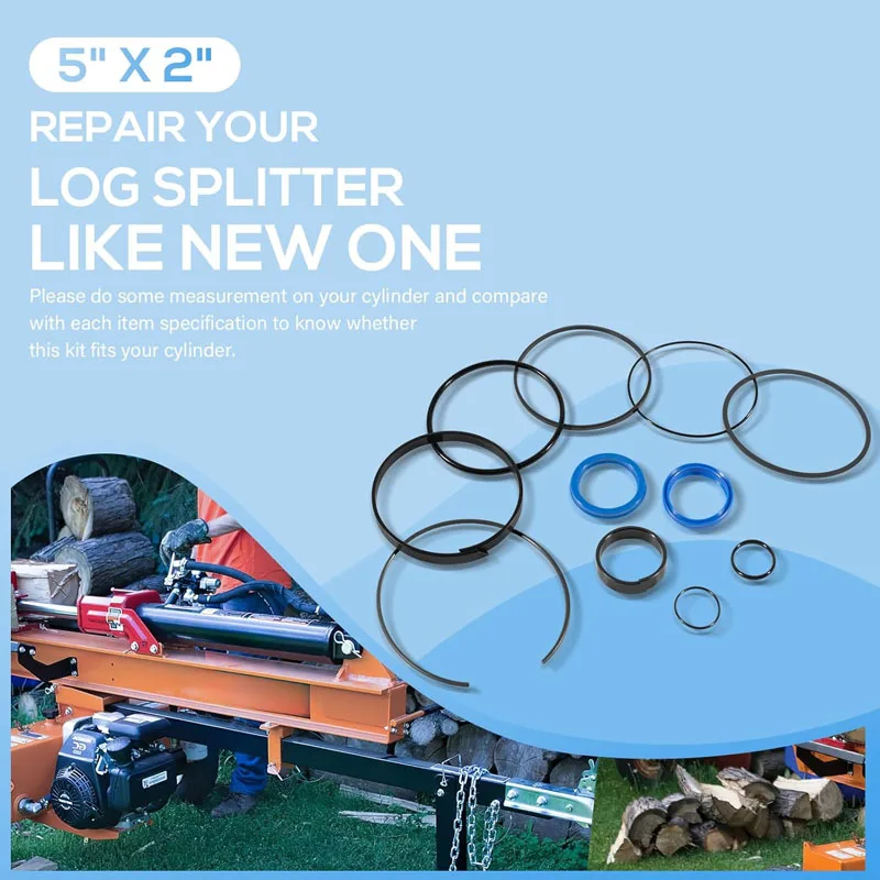 Hydraulic Log Splitter Cylinder Rebuild Seal Kit Fits for 5\