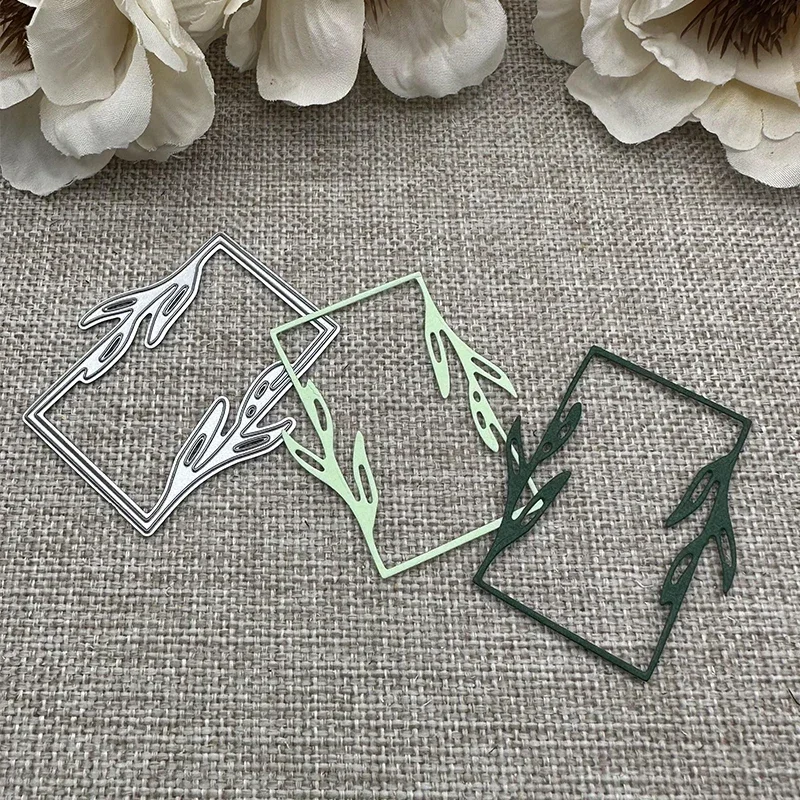 

Leaf rectangular frame Metal Cutting Dies Stencils For DIY Scrapbooking Decorative Handcraft Die Cutting Template Mold