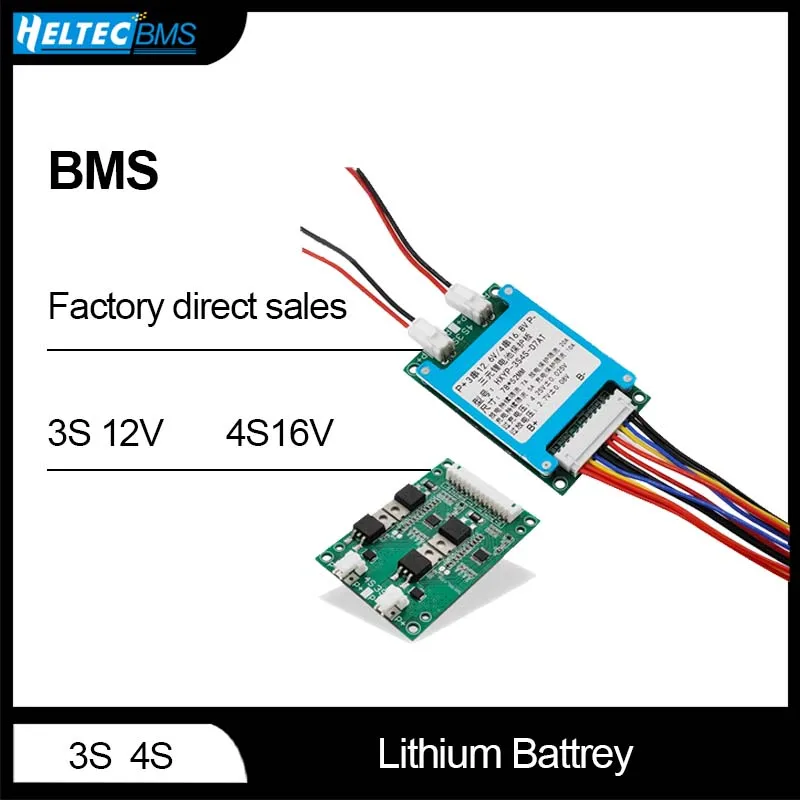 Heltec Lithium Battery Starter com controle de temperatura, placa de proteção, 3.7V, 18650, 3S, 4S, 7A, 12V, 16V