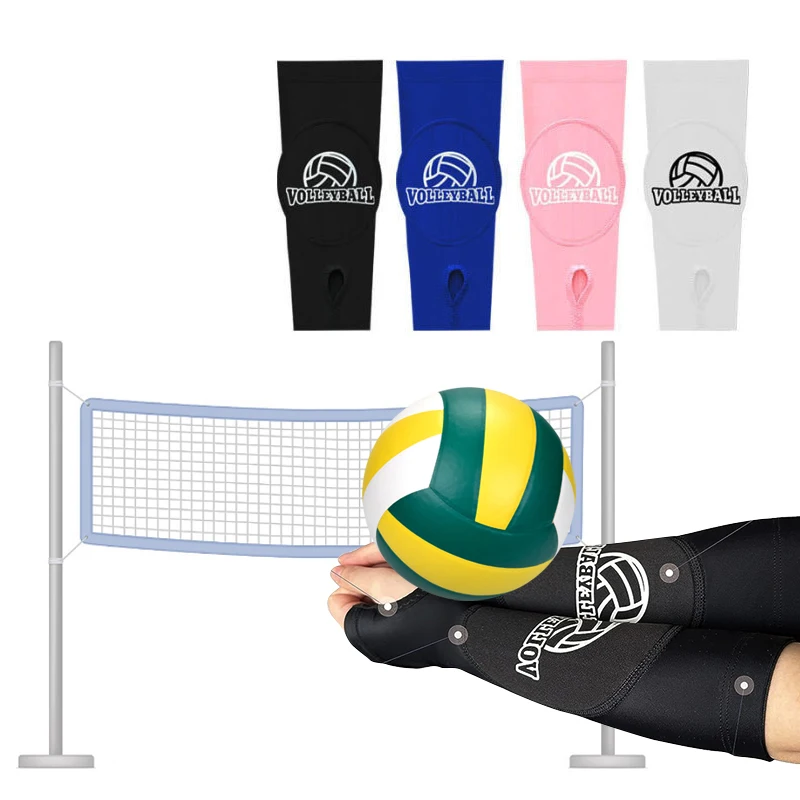

1 пара волейбольных рукавов для детей/взрослых, компрессионные рукава для предплечья, мягкие волейбольные накладки на руку с отверстием для большого пальца