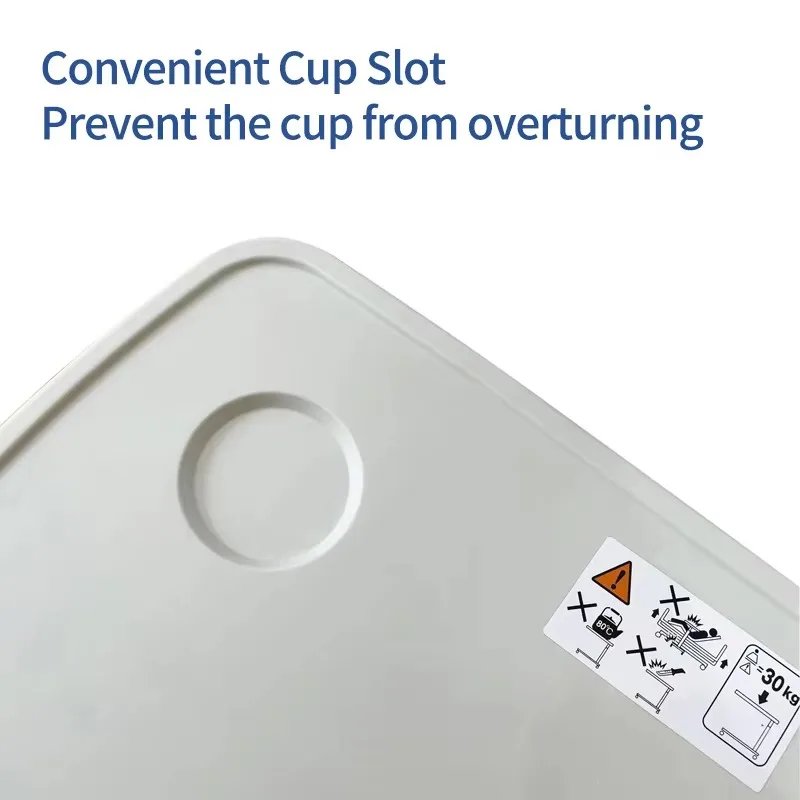 طاولة فوق السرير مع عجلات ارتفاع قابل للتعديل طاولة السرير المحمولة متعددة الوظائف للمنزل والمستشفى