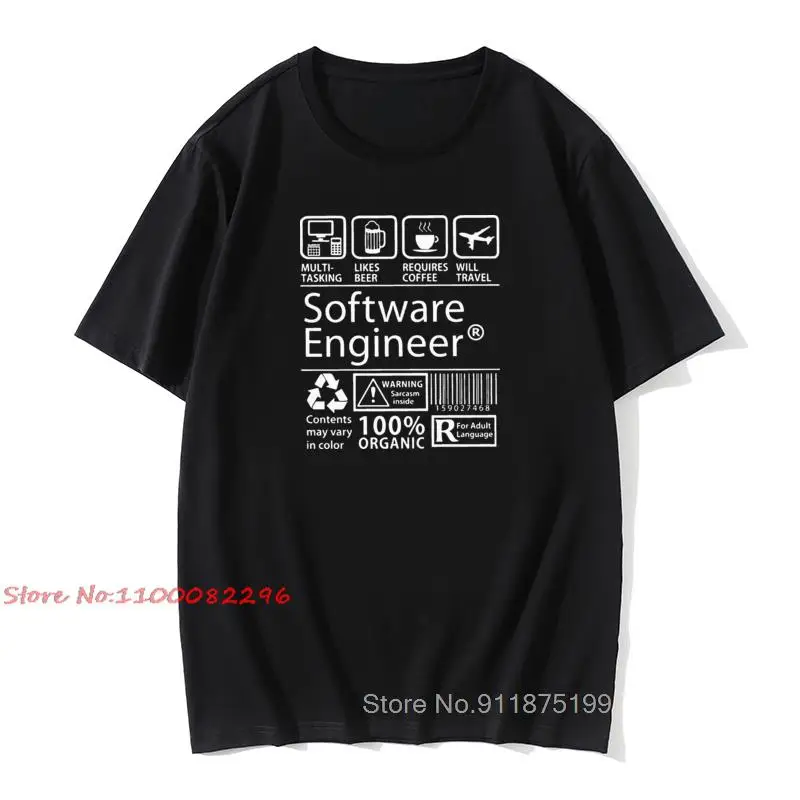 

Software Engineer Programming T-Shirt Men Eat Sleep Code Repeat Programmer Developer Awesome Tops T Shirt Camisas