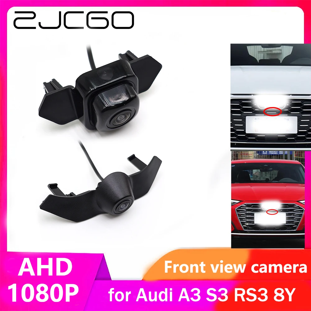 

ZJCGO AHD CVBS 1080P 170 ° Автомобильный логотип, парковочная камера переднего вида для Audi A3 S3 RS3 8Y 2021 2022